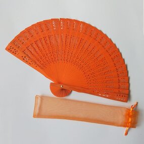 Hand Held Fan Factory - OEM Customer Logo High Quality One Side Printing Bamboo Rib Mini