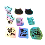 Lenticular Sticker Factory - OEM Custom Print Logo Die Cut Vinyl Packaging Labels Set Pack 100 Pcs