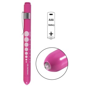 粉红色医用笔灯瞳孔测量诊断医生仪器眼喉和临床检查