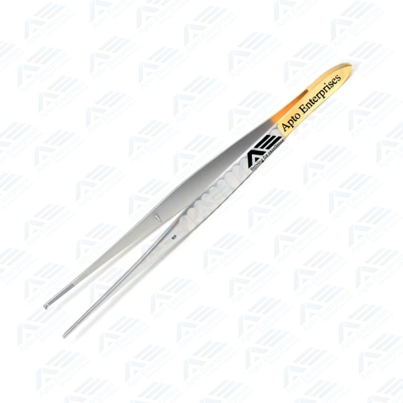 12cm Adson Tissue Forceps Half Gold German Steel TC High Grade Adson Dissecting and Tissue Forceps By Apto Enterprises