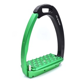 Tech Stirrups Safety Venice Sloped 12 X 6.5cm Lightweight Green and Black Riding Stirrups High-Quality Equestrian Equipment