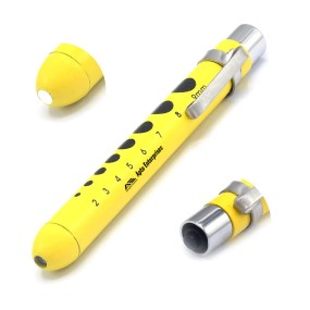 Best Quality Yellow Medical Penlight for Doctors and Nurses Professional LED Pen Light with Pupil Gauge Bright Light