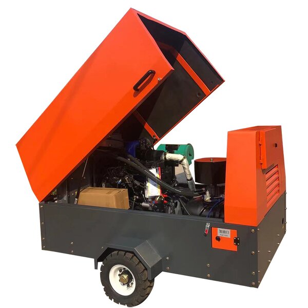 Screw Air Compressor Factory - OEM Portable Industrial with 8 Bar Diesel Engine Lubricated Air Cooled
