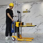 Pallet Stacker Manufacturer - Factory Price 400kg Semi Electric Mini Portable Stacker
