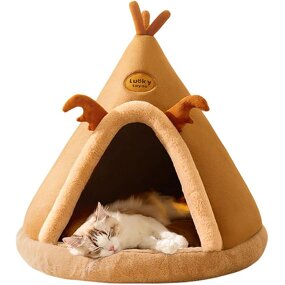 Self-Warming Pet Bed Factory - Plush Mongolian Yurt Tent Insulated Cat House