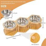 Elevated Cat Bowl Supplier - Set of 3 Single Raised Stainless Steel Dish Stand