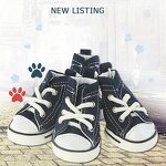 Pet Dog Shoes Supplier - 4pcs/set Denim Canvas Waterproof Non-slip Outdoor