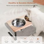 Elevated Cat Bowl Manufacturer - 15° Tilted Raised Wood Stand Anti Vomiting Bowl
