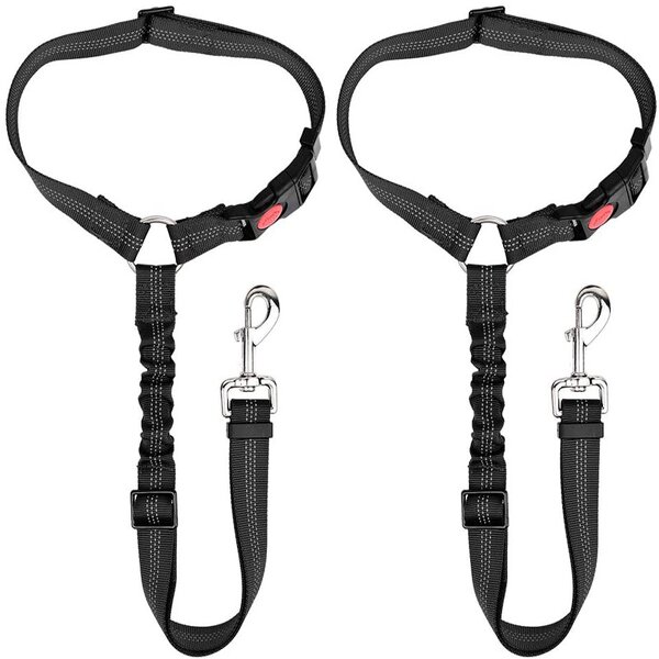 Pet Car Harness Supplier - Retractable Elastic Reflective Belt Ring Car Leash