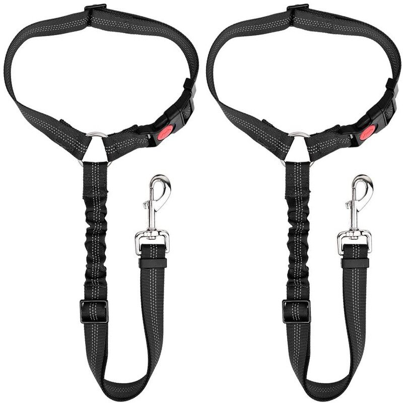 Pet Car Harness Supplier - Retractable Elastic Reflective Belt Ring Car Leash