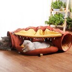 Cat Tunnel Bed Manufacturer - 2 in 1 Tube with Cushion Plush Ball Toy