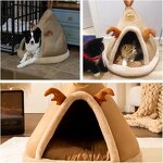 Self-Warming Pet Bed Factory - Plush Mongolian Yurt Tent Insulated Cat House