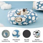 Cat Tunnel Bed Supplier - Donut Shape with Washable Cushion Peekaboo Cave