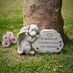 Dog Memorial Statue Factory - Sleeping Angel Figurine Grave Marker Outdoor