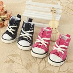 Pet Dog Shoes Supplier - 4pcs/set Denim Canvas Waterproof Non-slip Outdoor