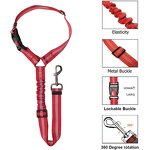 Pet Car Harness Supplier - Retractable Elastic Reflective Belt Ring Car Leash