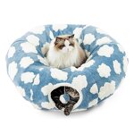 Cat Tunnel Bed Supplier - Donut Shape with Washable Cushion Peekaboo Cave