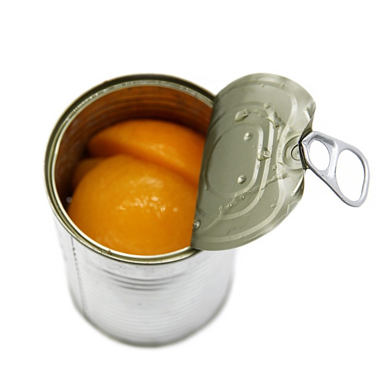 Canned Yellow Peach Halves Fruit Syrup Pulp