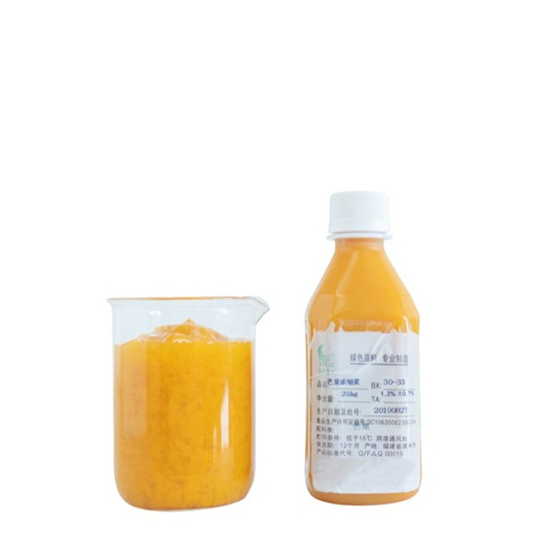 Factory Price Brix 33 TA 1.2 Aseptic Bag Drum 200kg Pure Natural Beverage Drink Raw Material Fruit Puree mango Concentrate Pulp