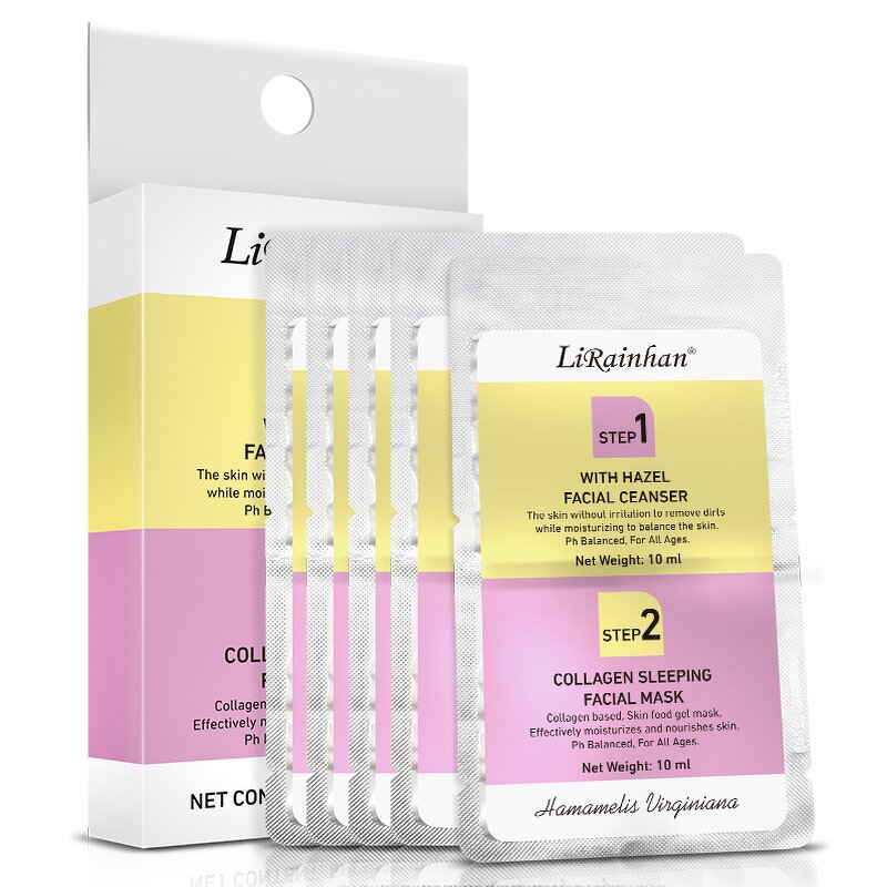 Facial Mask Set Supplier - 2 Steps with Witch Hazel Cleanser Collagen