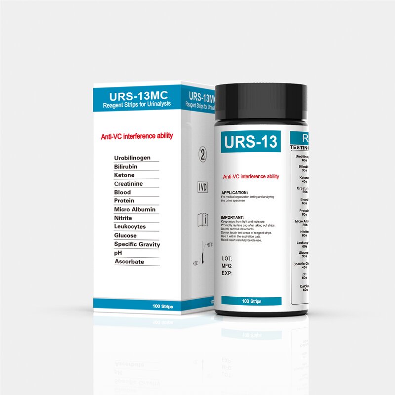 Urine Test Strips Factory - 13 Parameters URS-13 Protein Glucose