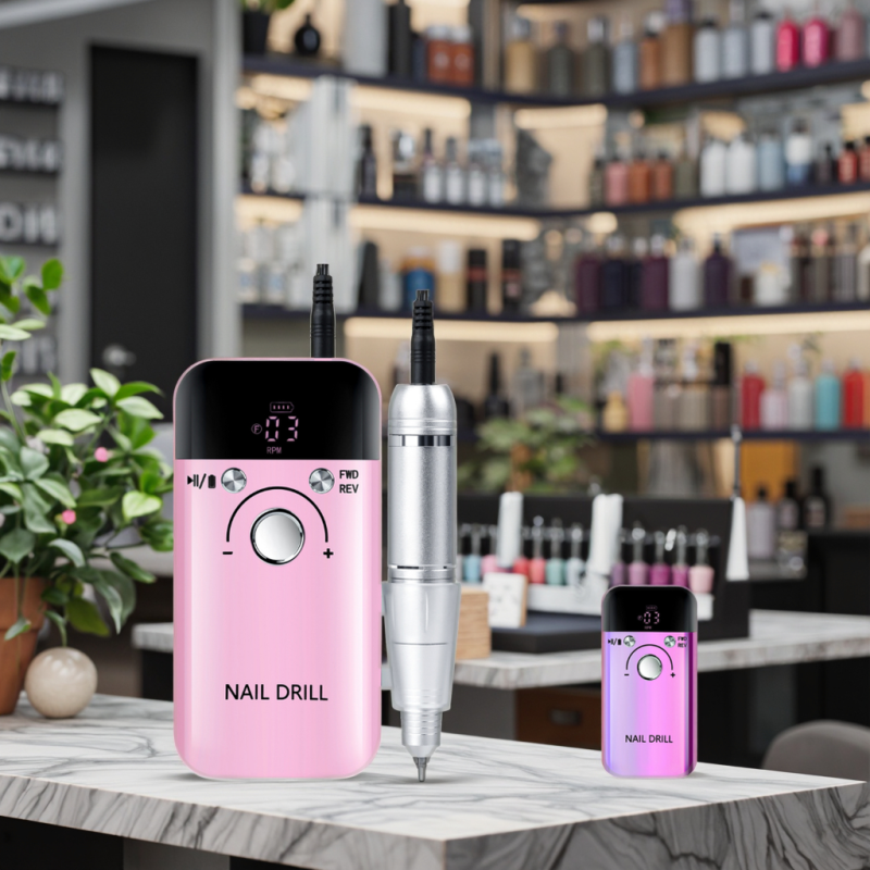 Professional Rechargeable 45000 RPM Nail Drill Portable Polishing Machine for Acrylic Gel Nails Home Use Tapered Brushless