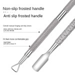 Multi-Functional Steel Cross-Border Nail Cuticle Pusher Double-Headed Beveled Arc-Shaped Dead Skin Tool Russian Nail Art Tool