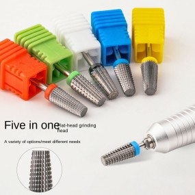 Five-in-One Quick Nail Polish Removal Machine Tungsten Steel Grinding Head Universal Electric Drill Bit for Dead Skin Nail