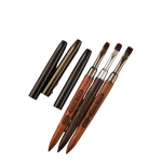 Luxury Nail Brush Crimped Ferrule Wood Handle Nylon Liner Hair Shape DIY Professional Tools