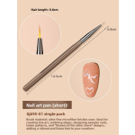 Japanese Style Synthetic Hair Nail Art Brush Ultra-fine Painting Liner Pen UV Gel Dual-ended Long Handle Nail Salon Tool