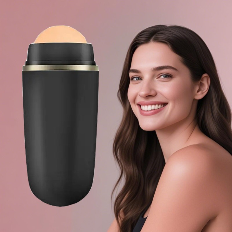Portable, Washable and Reusable Oil-control Volcanic Stone Facial Oil-absorbing Roller Suitable for Oil-control Skin