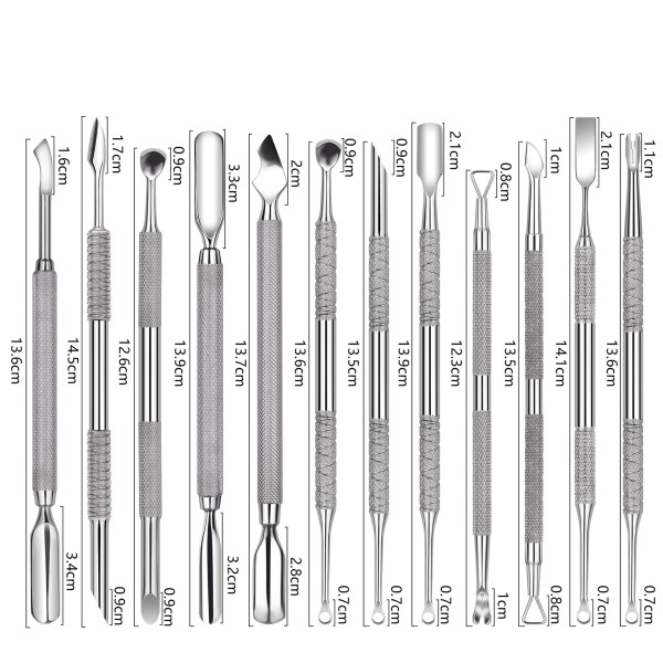 Multi-Functional Steel Cross-Border Nail Cuticle Pusher Double-Headed Beveled Arc-Shaped Dead Skin Tool Russian Nail Art Tool