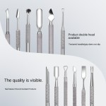 Multi-Functional Steel Cross-Border Nail Cuticle Pusher Double-Headed Beveled Arc-Shaped Dead Skin Tool Russian Nail Art Tool