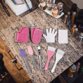 New Arrival Accessory Set Velcro Cotton Insulation Hand & Foot Gloves with Synthetic Hair Wax Brush for Paraffin Wax Therapy