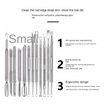 Multi-Functional Steel Cross-Border Nail Cuticle Pusher Double-Headed Beveled Arc-Shaped Dead Skin Tool Russian Nail Art Tool