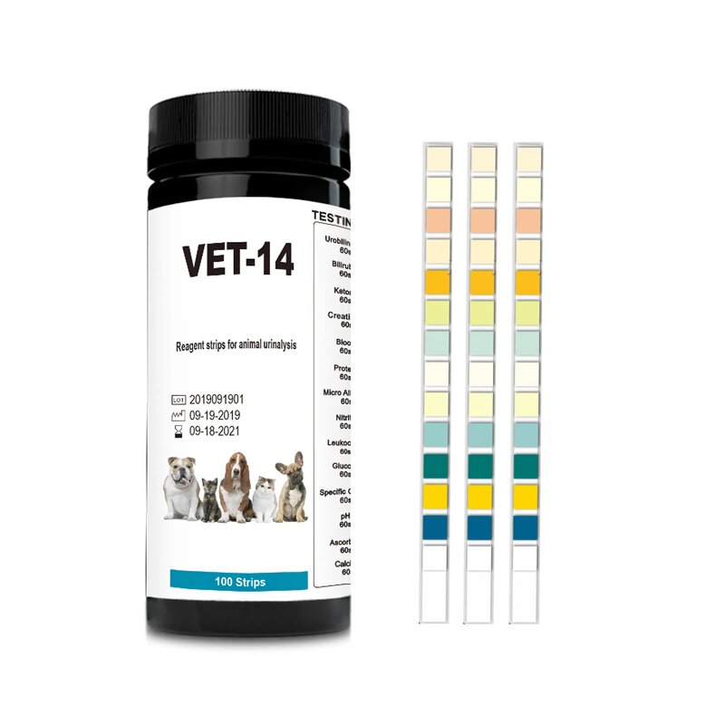 Cat Dog Urine Test Strips Manufacturer - 14 Parameter 100ct Diabetes