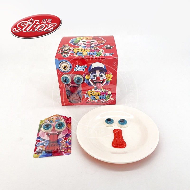 Funny Joker Gummy Candy with Big Eyes and Tongue Shaped Soft Candy