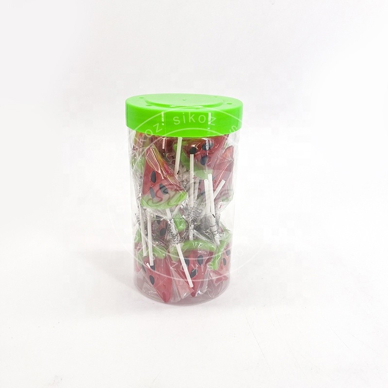 Fruit Flavored Hard Candy Watermelon Shaped Lollipop