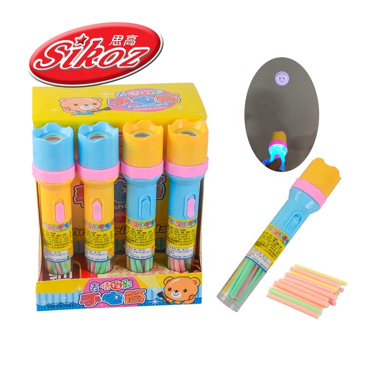 New  Projection Flashlight Torch Toy With Candy