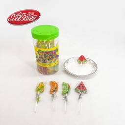 采购产品混合水果口味的西瓜，橘子，玉米形状的棒棒糖