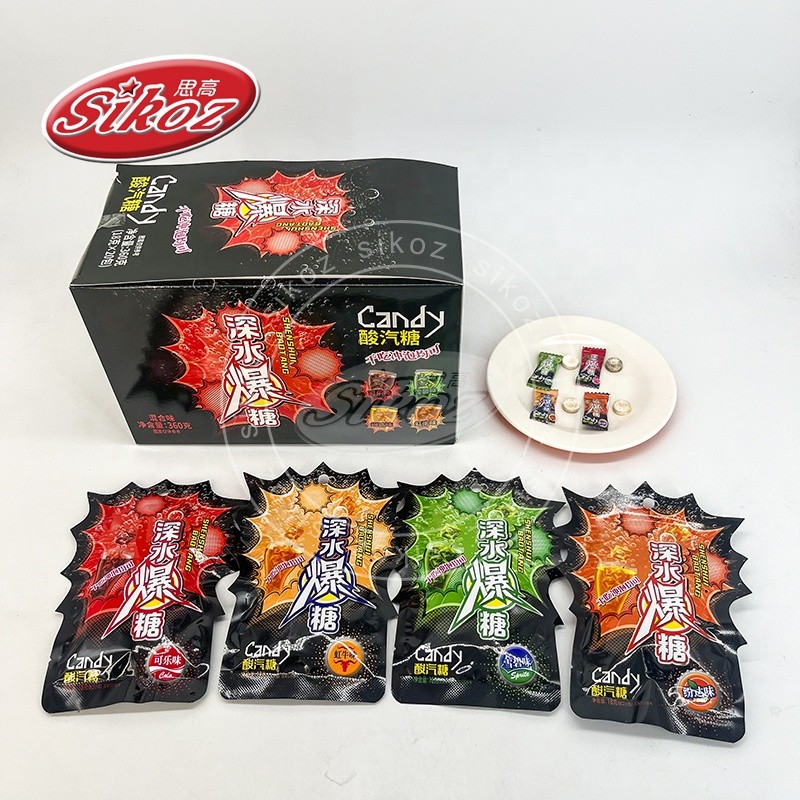 Sour Flavored Sour Candy with Four Soda Flavors: Sprite, Coke, Fanta, and Red Bull