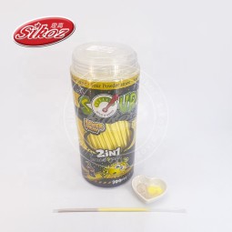 柠檬味和可乐味的二合一长粉糖