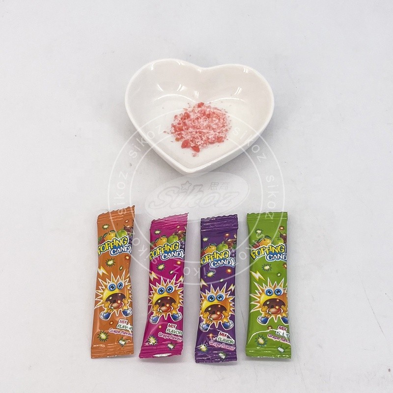Fruit flavored popping candy