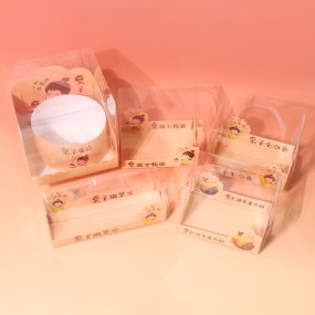 Transparent Macaron Dessert Card Box Supplier - for Cake Baking and Snack Cartoon Packaging