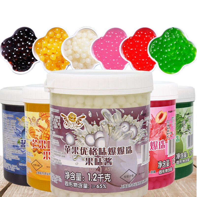 Bubble Tea Ingredients Manufacturer - Popping Boba Bursting Juicy Ball Mango Multiple Flavors