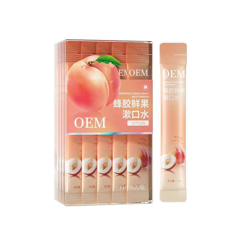 CokeLife OEM 11Ml*22pcs Mint Lemon Peach Mouthwash Portable Mouth Wash Liquid for Oral Care Fruity Mouthwash