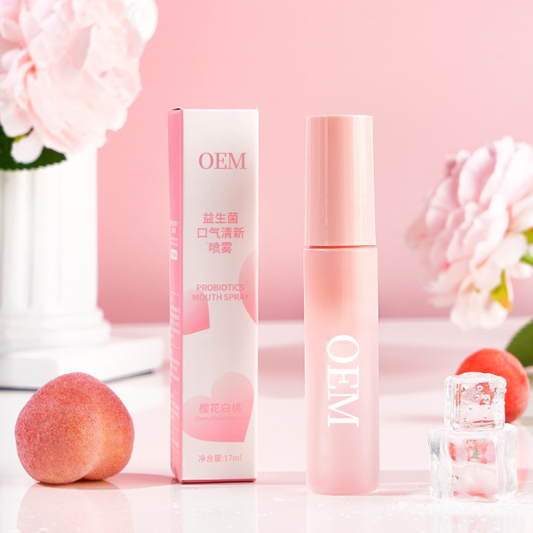 CokeLife OEM Breath Spray Mint Peach Oral Perfume Spray Dry Cleaning Bad Breath Spray Oral Pump Oral Care Freshener for Mouth