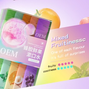 CokeLife OEM 11Ml*22pcs水果便携小袋漱口水清洁口腔清爽迷你条漱口水