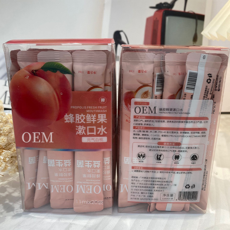 CokeLife OEM 11Ml*22pcs Travel Size Fruity Mouthwash Mint Fresh Breath and Long-Lasting Fragrance Private Label Oral Water