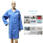 Conductive ESD Smock Supplier - V-neck Cotton Labcoat Cleanroom Garment